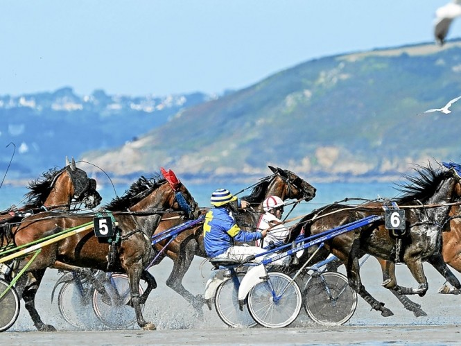 Course Plage Bretagne chevaux